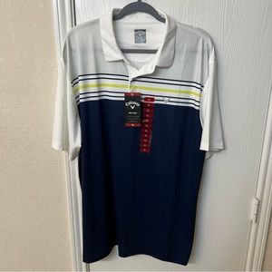Callaway Apparel Athletic Daiquiri Green Golf Polo, Opti-Dri, Men's Size XL
